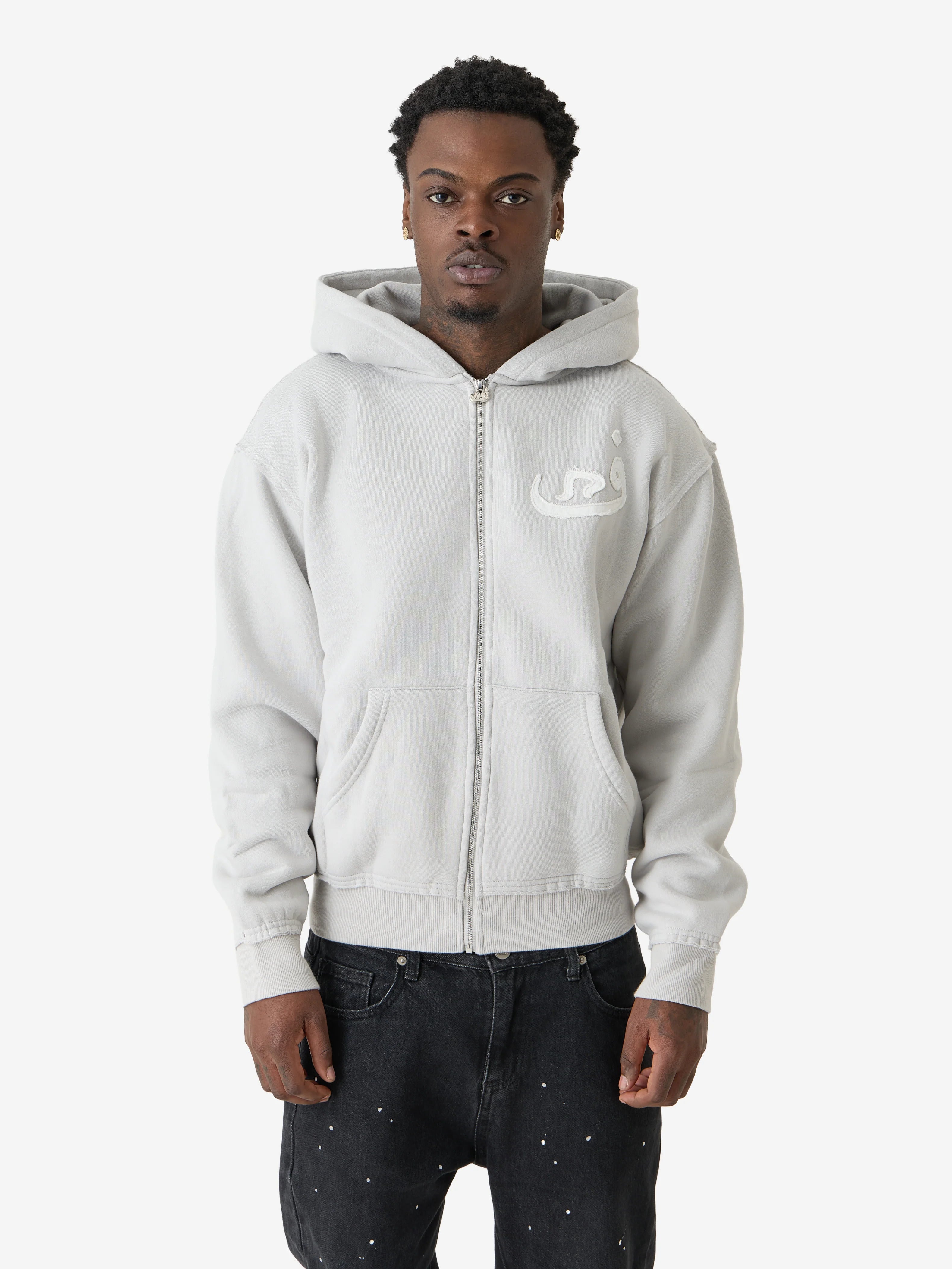 Script Hoodie Light Grey